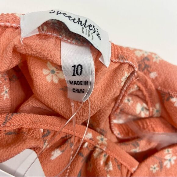 Speechless Kids 3-Piece Coral Floral Tank Skirt Scrunchie Set Size 10 - Picture 4 of 6